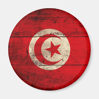 Old Wooden Tunisia Flag Magnet