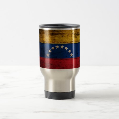 Old Wooden Venezuela Flag Travel Mug