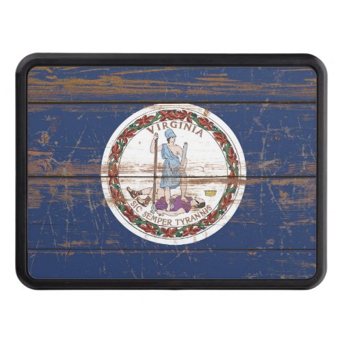 Old Wooden Virginia State Flag Hitch Cover
