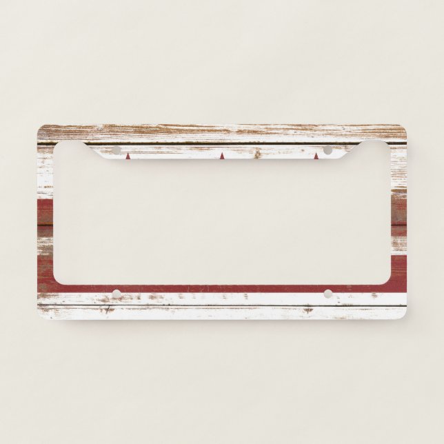 Old Wooden Washington DC Flag License Plate Frame (Front)