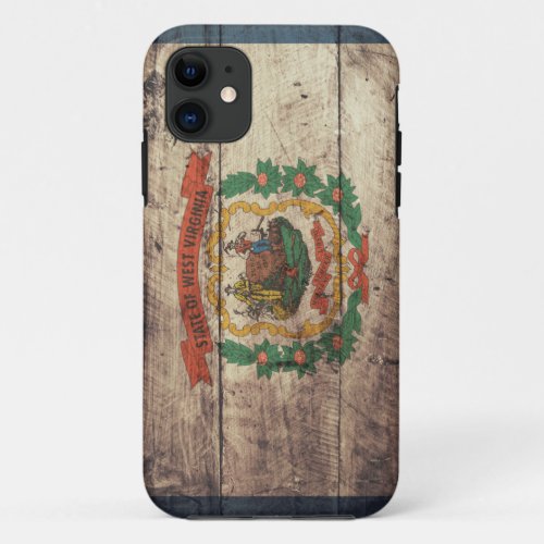 Old Wooden West Virginia Flag iPhone 11 Case