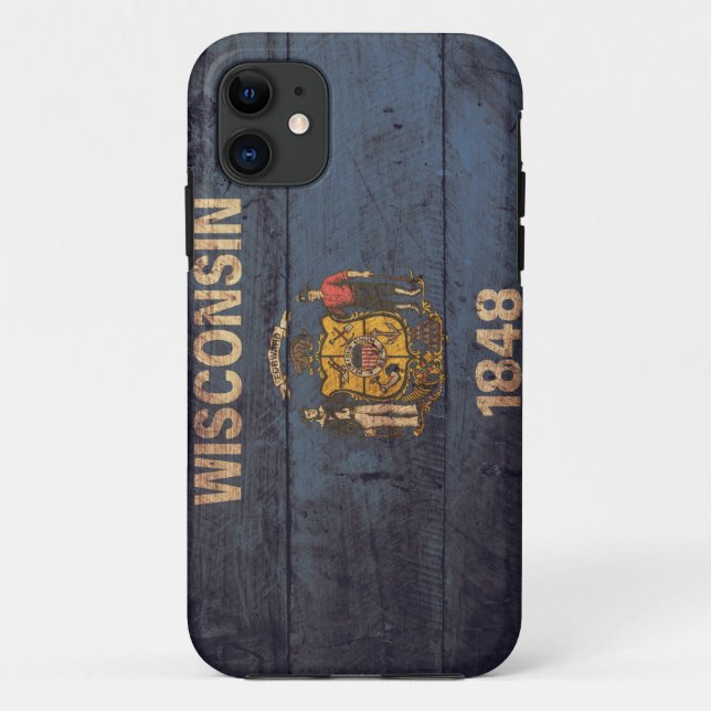 Old Wooden Wisconsin Flag Case-Mate iPhone Case (Back)