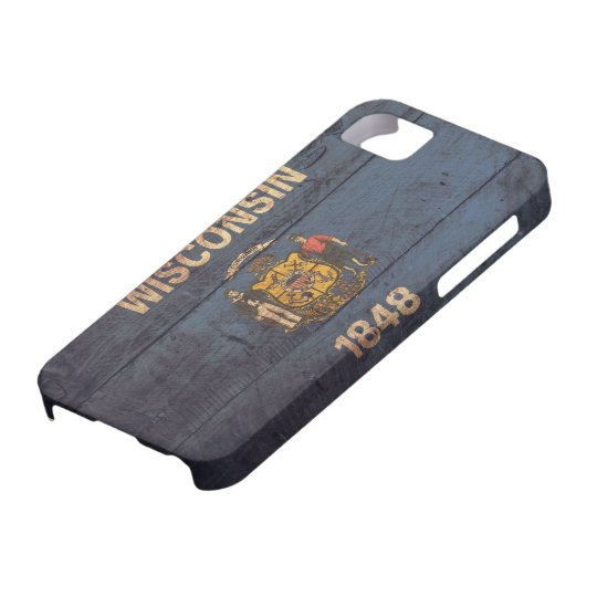 Old Wooden Wisconsin Flag iPhone SE/5/5s Case