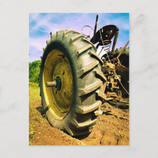 Old, Working John Deere Tractor Postcard