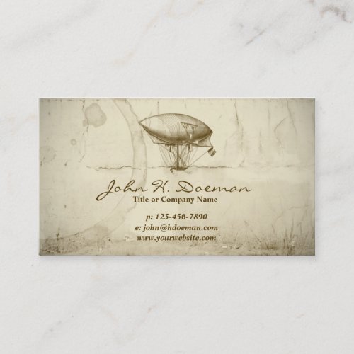 Old World Balloon Business Card Template