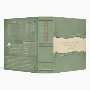 Old World Book Cover Sage Your Quote 3 Ring Binder
