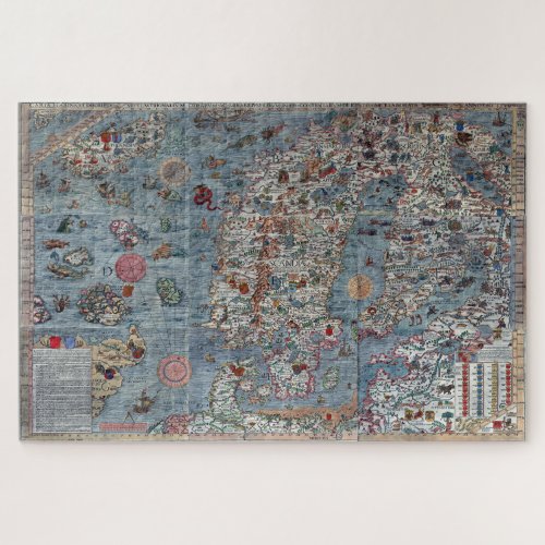 Old World Carta Marina Map Jigsaw Puzzle
