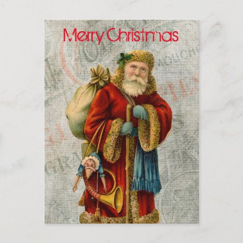 Old World Christmas Santa Holiday Postcard