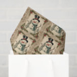 Old World Christmas Snowman Tissue Paper<br><div class="desc">A whimsical vintage design of snowman. Great for Christmas gift wrapping or for craft and decoupage projects.</div>