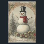 Old World Christmas Snowman Tissue Paper<br><div class="desc">A whimsical vintage design of snowman. Great for Christmas gift wrapping or for craft and decoupage projects.</div>