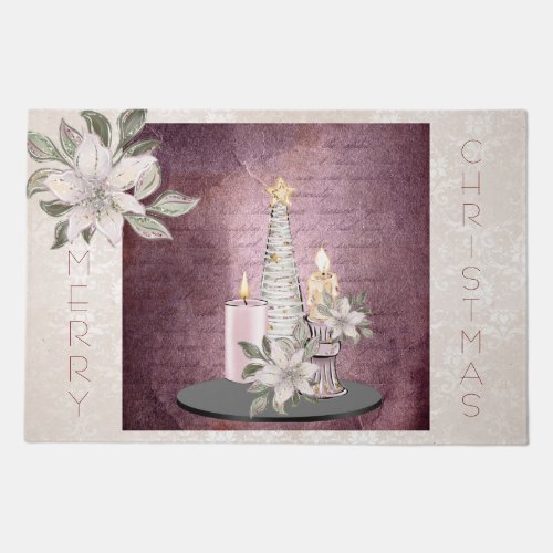 Old World Christmas Tree Candles and Flower Doormat