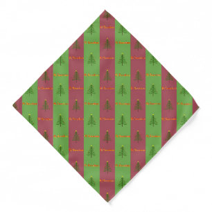 Old World Christmas Tree Pattern Evergreen Bandana