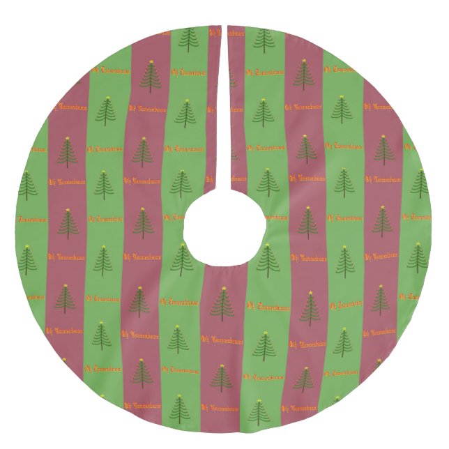 Old World Christmas Tree Pattern Evergreen Brushed Polyester Tree Skirt (Front)