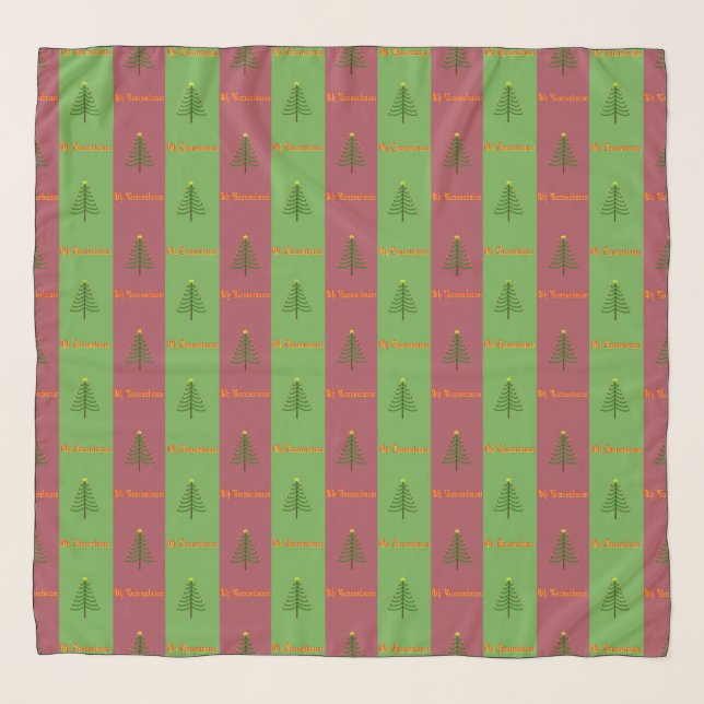 Old World Christmas Tree Pattern Evergreen Scarf (Front)