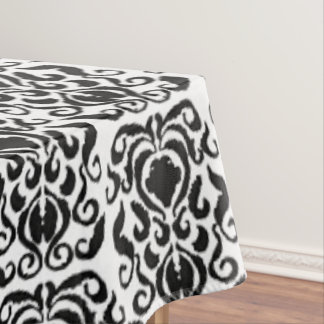 Old World Damask Black on White  Tablecloth