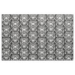 Old World Damask White on Black Fabric