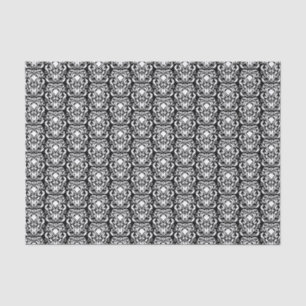 Old World Damask White on Black Tissue Paper