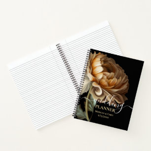 Old World Dark Painted Flower Wedding Planner  Notebook