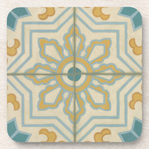 Old World Decorative Tile Pattern Beverage Coaster