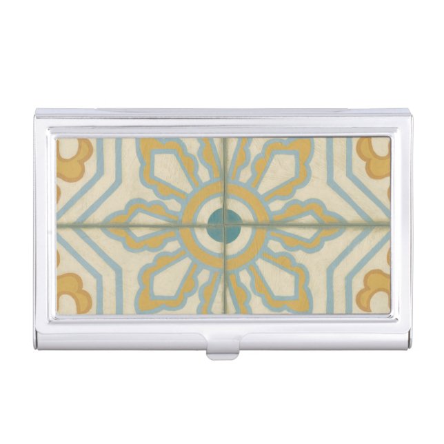 Old World Decorative Tile Pattern Business Card Holder (Front)