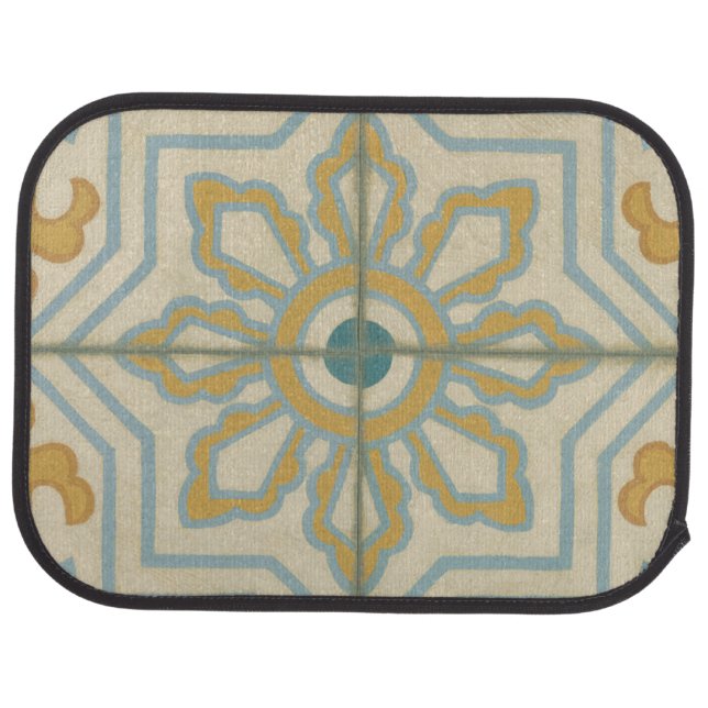 Old World Decorative Tile Pattern Car Floor Mat (Rear)