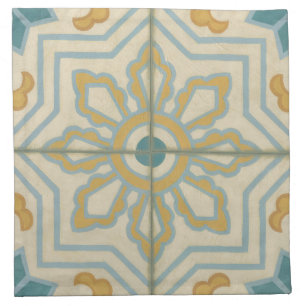 Old World Decorative Tile Pattern Cloth Napkin