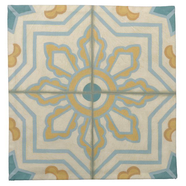 Old World Decorative Tile Pattern Cloth Napkin (Front)