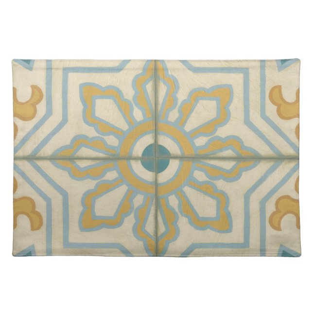 Old World Decorative Tile Pattern Cloth Placemat (Front)