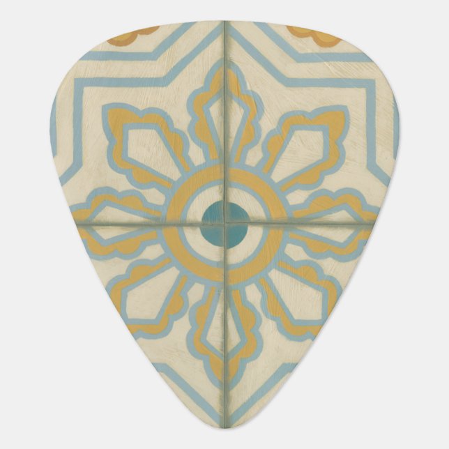 Old World Decorative Tile Pattern Guitar Pick (Front)