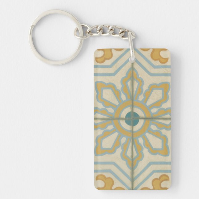 Old World Decorative Tile Pattern Keychain (Front)