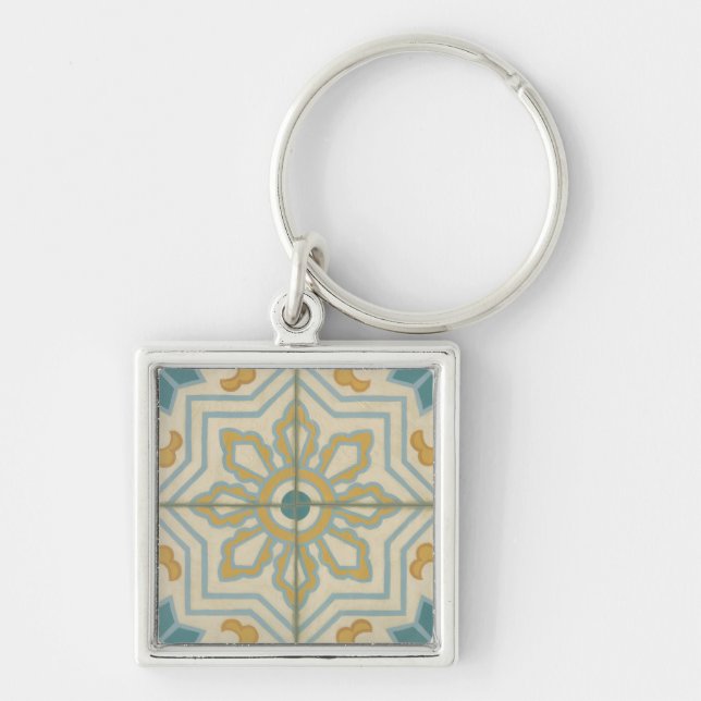 Old World Decorative Tile Pattern Keychain (Front)