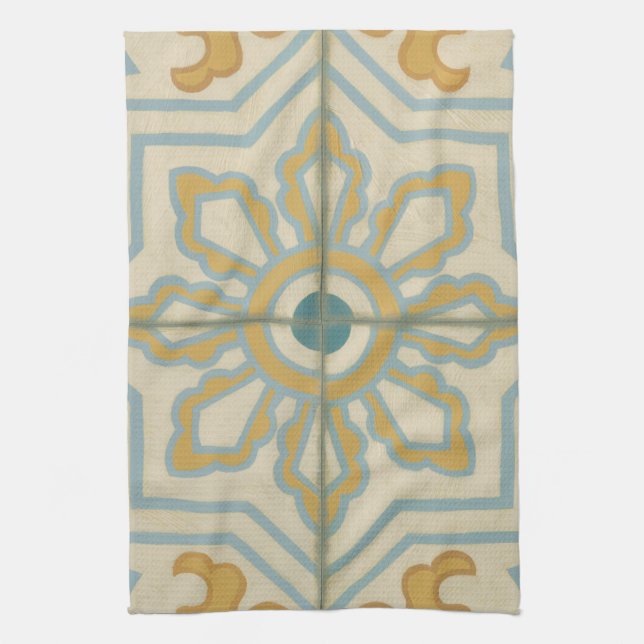 Old World Decorative Tile Pattern Kitchen Towel (Vertical)