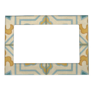 Old World Decorative Tile Pattern Magnetic Picture Frame