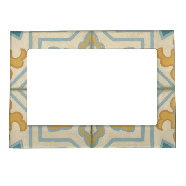Old World Decorative Tile Pattern Magnetic Picture Frame (Front)