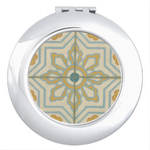 Old World Decorative Tile Pattern Makeup Mirror