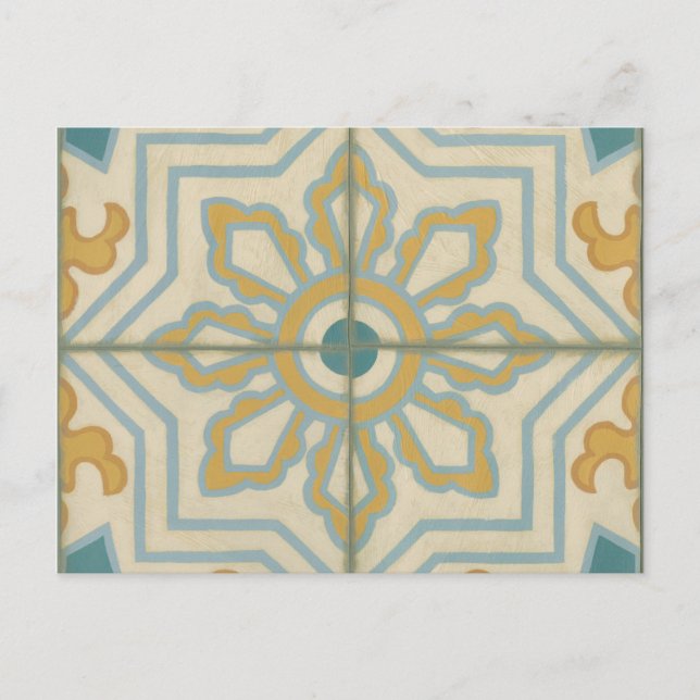 Old World Decorative Tile Pattern Postcard (Front)