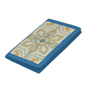 Old World Decorative Tile Pattern Trifold Wallet