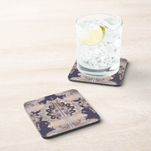 Old world design ceramic tile beverage coaster
