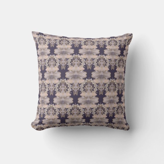 Old world design neutral colors throw pillow (Front)