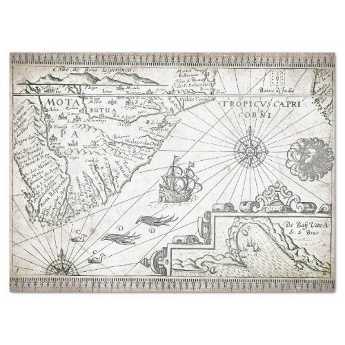 OLD WORLD DUTCH MAP TISSUE PAPER