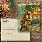 Old World Father Christmas in Snow with Gifts