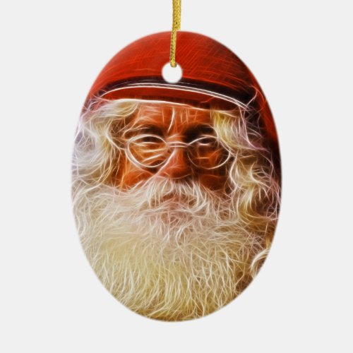 Old World Father Christmas Santa Claus Portrait Ceramic Ornament