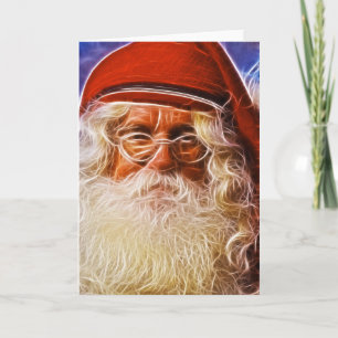 Old World Father Christmas Santa Claus Portrait Holiday Card