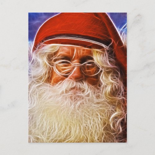 Old World Father Christmas Santa Claus Portrait Holiday Postcard