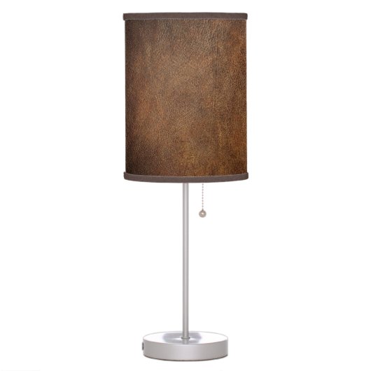 Old World Faux Leather Table Lamp (Left)