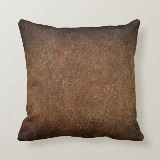 Old World Faux Leather Throw Pillow Zazzle Com