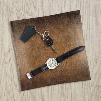 Old World Faux Leather Trinket Tray