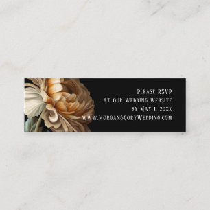 Old World Floral Wedding Website RSVP Mini Business Card