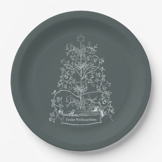 Old World German Tannenbaum Paper Plates (Front)