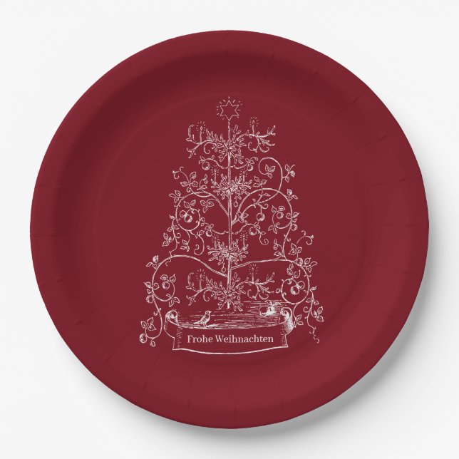 Old World German Tannenbaum Paper Plates (Front)